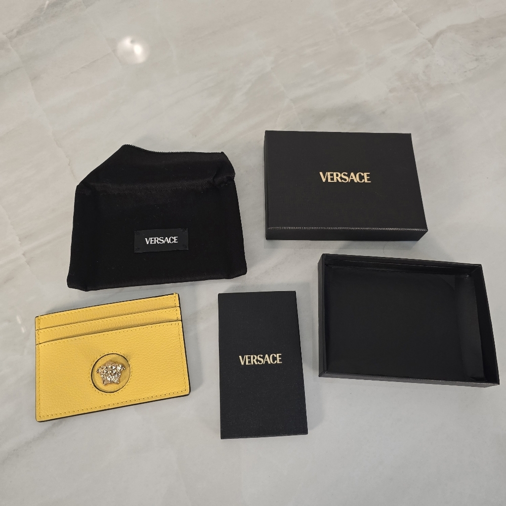 Versace Yellow Card Holder with Medusa Emblem - Picture 2 of 4